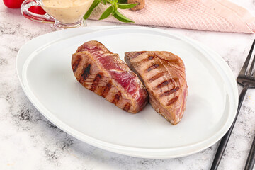 Delicous grilled tuna dish steak