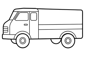 truck line art silhouette vector illustration
