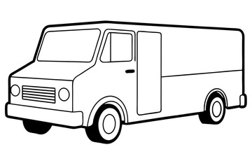 truck line art silhouette vector illustration