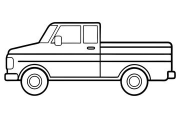 truck line art silhouette vector illustration