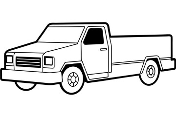 Fototapeta premium truck line art silhouette vector illustration