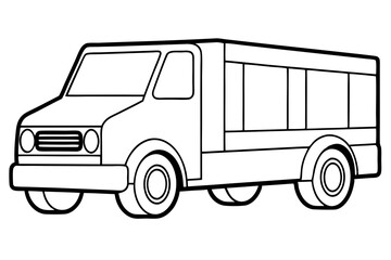 truck line art silhouette vector illustration