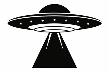 ufo line art silhouette vector illustration