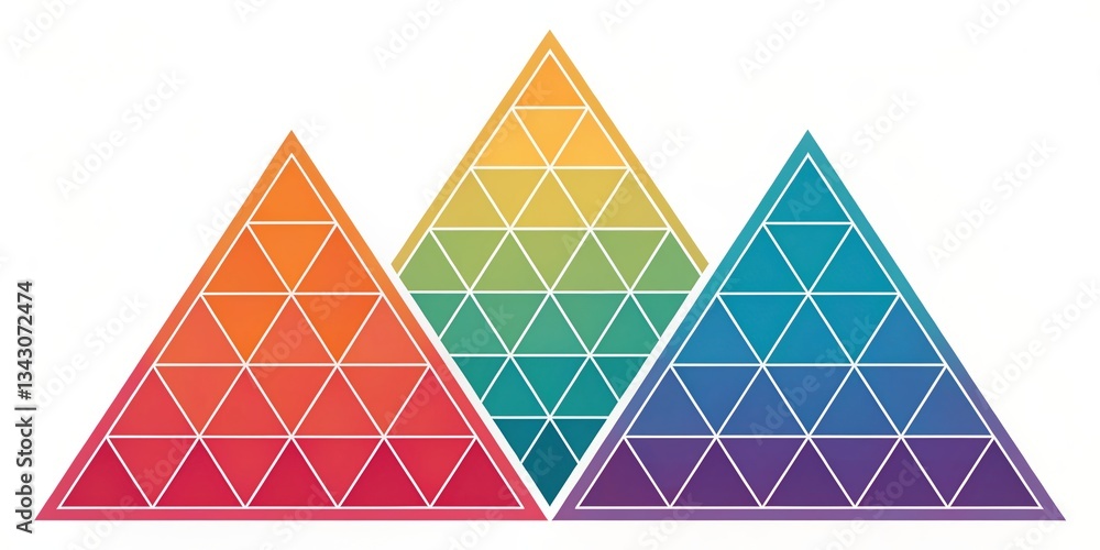 Aufkleber colorful triangular patterns abstract art composition graphic design digital environment aesthetic v