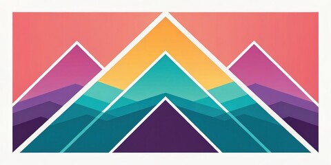 Dynamic mountain landscape illustration vibrant color palette abstract art digital creation aerial view nature's beauty unveiled
