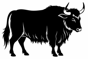 yak line art silhouette vector illustration