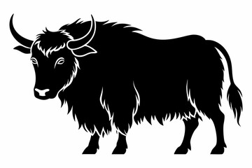 yak line art silhouette vector illustration