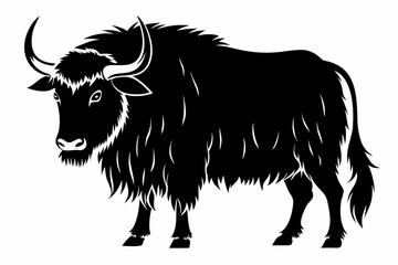 yak line art silhouette vector illustration