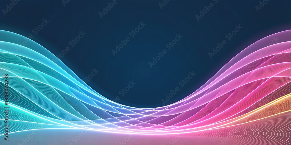 Poster dynamic light waves animation digital space graphic design abstract environment wide-angle viewpoint