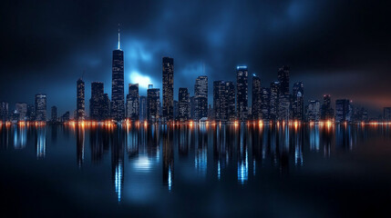 Fototapeta premium Futuristic renewable energy innovations for smart grid resiliency urban cityscape energy storage solutions