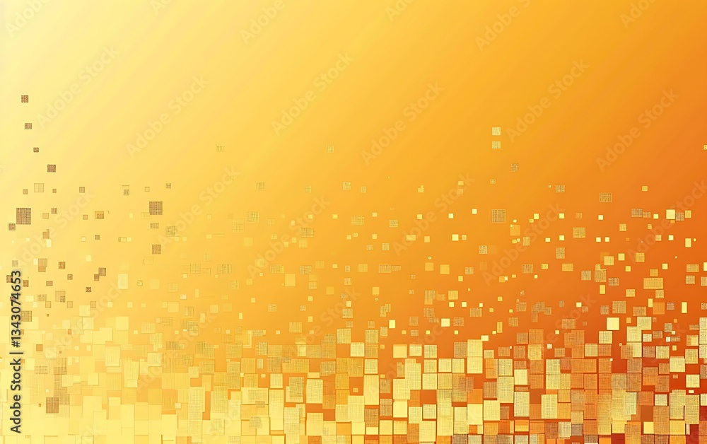 Aufkleber light orange-yellow gradient background with pixelated squares, simple and minimalistic. the backgro