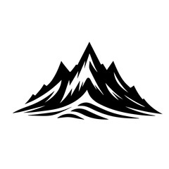 black and white mountain icon