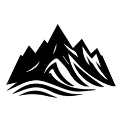Obraz premium black and white mountain icon