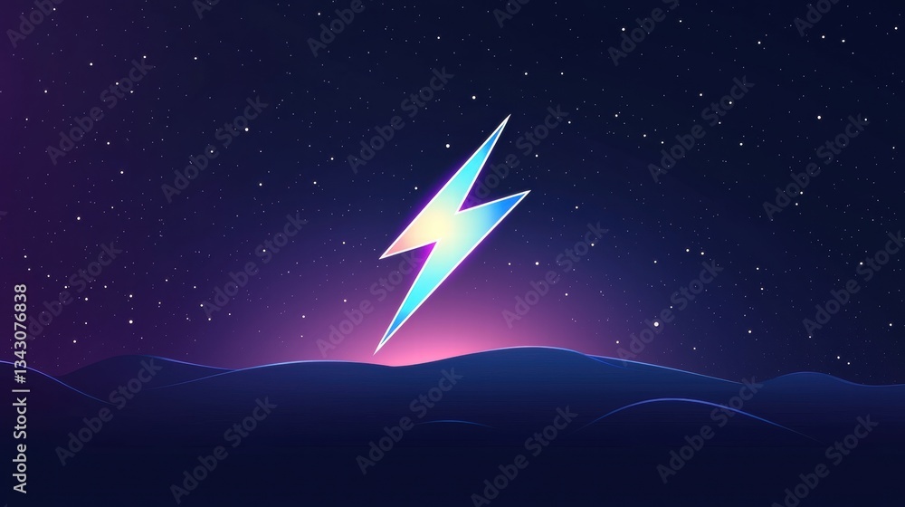 Poster lightning bolt symbol a minimalist design of a lightning bolt on a dark background, representing spe