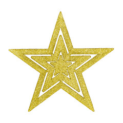 golden star isolated on white background. This has clipping path.