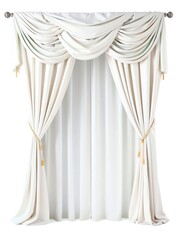 an image of a curtain with a tassel hanging from it, there is a curtain with a tassel hanging on it