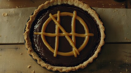 Chocolate Caramel Tart, Rustic Kitchen, Baking, Overhead