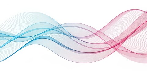Dynamic flow of abstract waves in blue and red colors digital art modern design creative space aesthetic perspective motion graphics