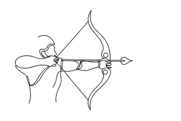 Archer, Bow, Arrow, Line Art, Drawing, Sport, Athlete, Accuracy, Skill, Concentration