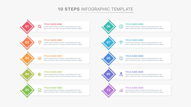 Modern Business Infographic Design Template with 10 Options