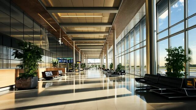 Modern Airport Terminal Interior Design and Architecture Visualization