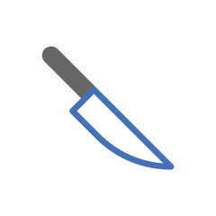 Blue Knife Symbol on White Background Graphic