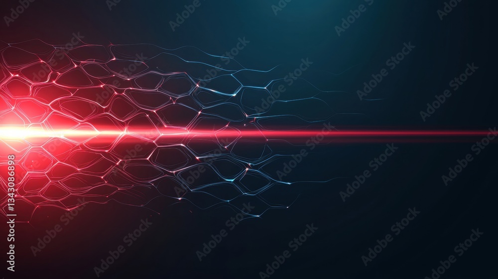 Poster cyber firewall and barrier a futuristic barrier with laser grids and digital shields, protecting a n