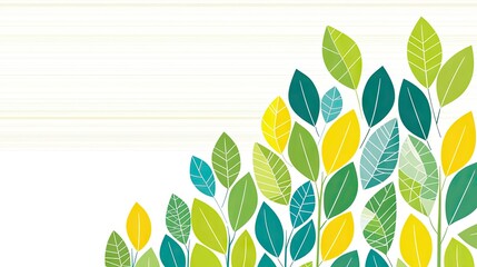 Colorful leaves background. Leaf pattern design for eco products or spring season posters and graphics