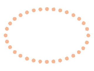 水玉模様で囲んだ楕円形の装飾枠