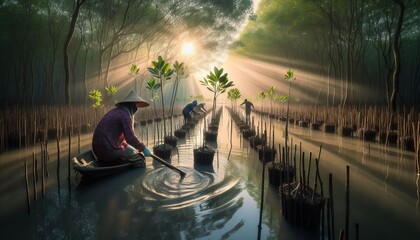 Mangrove Restoration Project   Local communities replanting mang