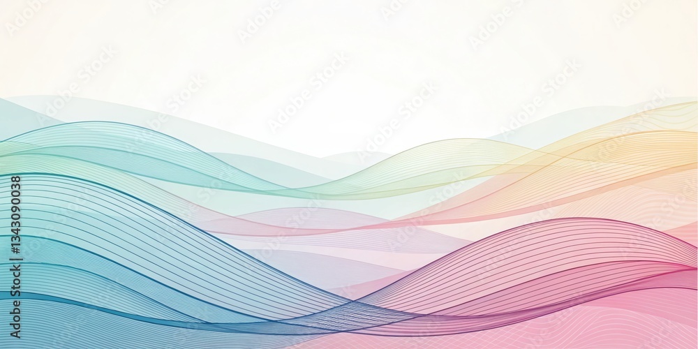 Poster dynamic color waves flowing across a serene background abstract design digital art modern aesthetic 