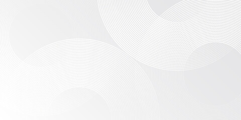 Fototapeta premium Modern white glowing geometric lines on gray background. Abstract shiny blue circle lines design abstract