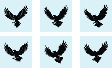 Fototapeta premium Flying Eagle Silhouette vector