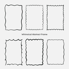 vintage doodle border frame set. border for photo frame, wedding card, birthday invitation. line art style