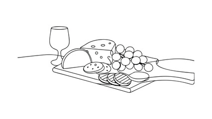 Wine, Cheese, Grapes, and Crackers A Simple Charcuterie Board