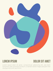 Summer Mirage concept. abstract bauhaus style summer poster template with sample text vector illustration