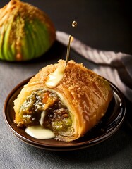 Klepon with melted brown sugar filling