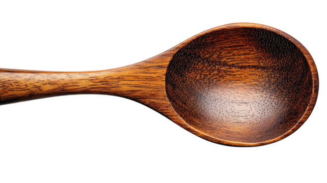Elegant wooden spoon crafted for culinary delights in a minimalist kitchen setting