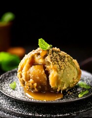 Klepon with melted brown sugar filling