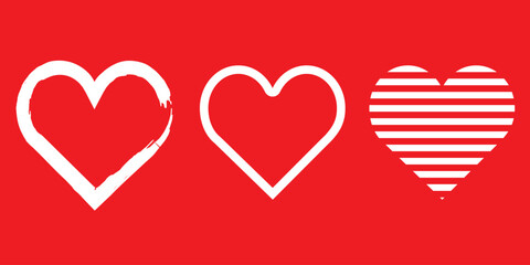 Heart linear icon. Valentine's day symbol. Hearts vector collection.