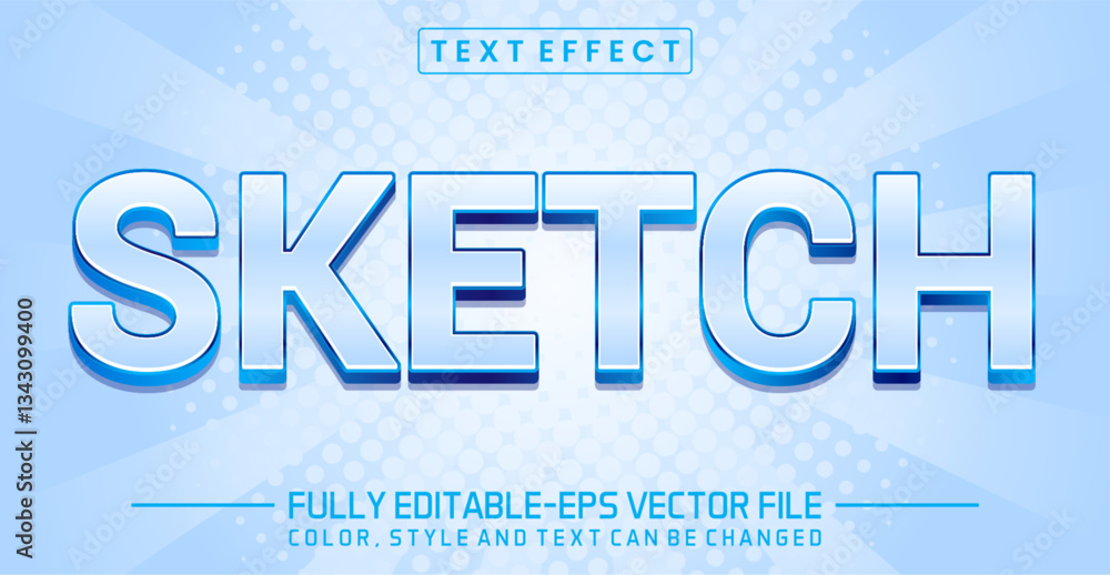 Poster sketch font text effect editable