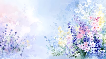 Obraz premium Beautiful watercolor floral composition featuring an array of vibrant colors