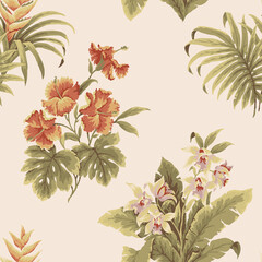 seamless background with flowers