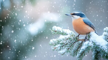 Space Nuthatch Black Moment Vibe Snowy Empty Right