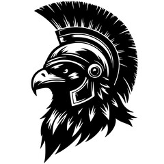 Eagle warrior portrait silhouette