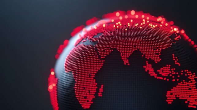 Elegant A digital globe with glowing 5G network nodes connecting major cities worldwide representing the global expansion of ultra fast internet 