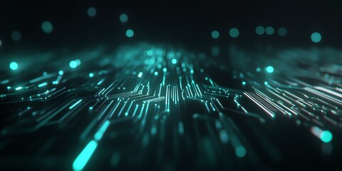 Illuminated Circuit Board Pattern Abstract Technology Background Image Design