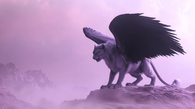 Space Silver Manticore View Vibe Pastel Mythical Empty