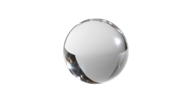 Captivating crystal sphere reflecting light and elegance in a simple setting