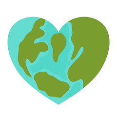 World Earth Day, Heart Shape Earth Illustration